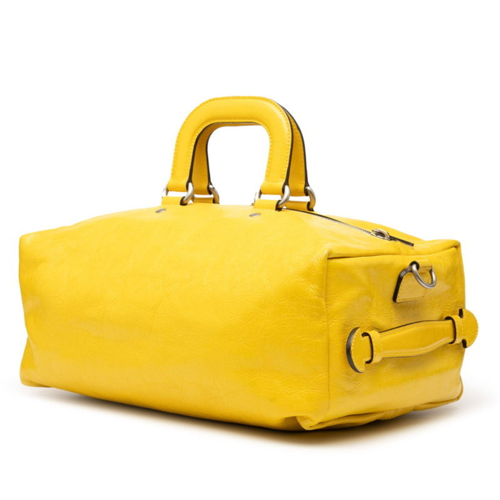 Gucci Yellow Leather Boston Bag Shoulder Bag (Pre-Owned)