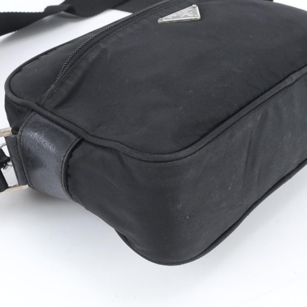 Prada Black Nylon Leather Shoulder Bag (Pre-Owned)