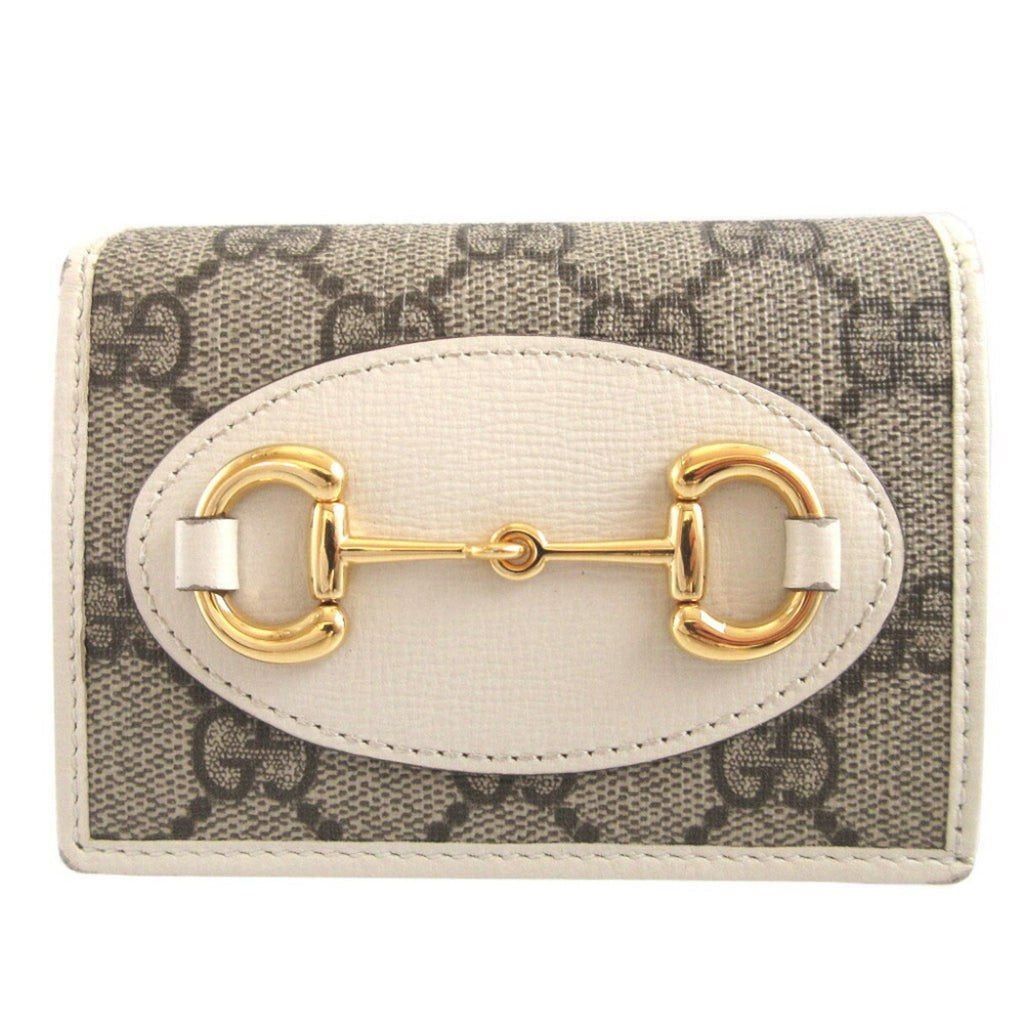 Gucci Beige White Gg Supreme Leather Wallet (Bi-Fold) (Pre-Owned)