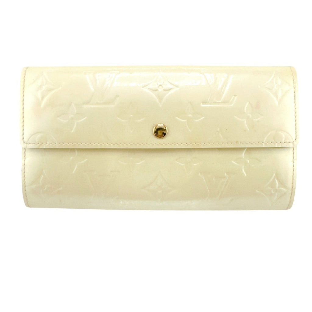 Louis Vuitton Cream White Monogram Vernis Long Wallet (Tri-Fold) (Pre-Owned)