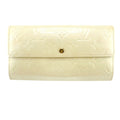 Louis Vuitton Cream White Monogram Vernis Long Wallet (Tri-Fold) (Pre-Owned)