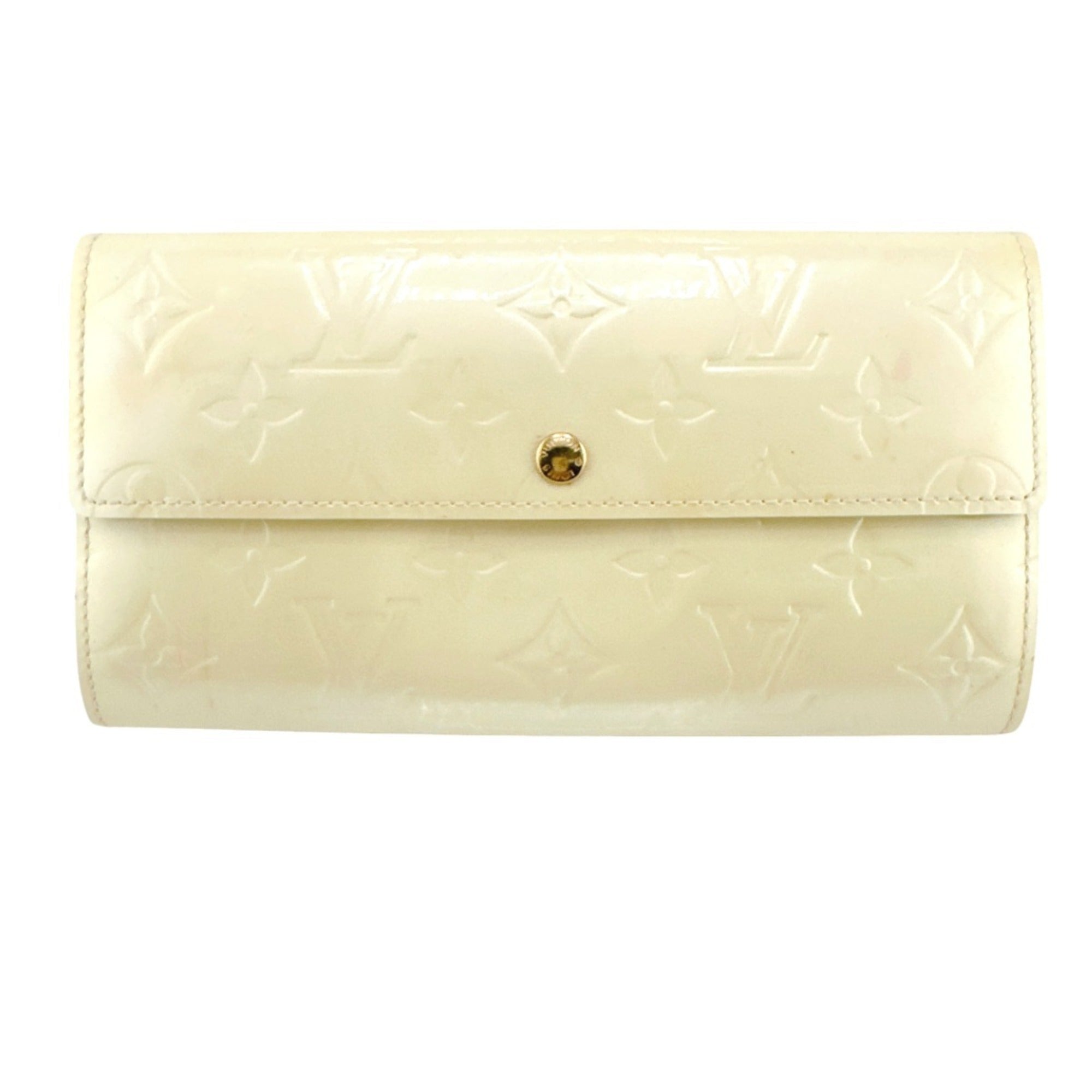 Louis Vuitton Cream White Monogram Vernis Long Wallet (Tri-Fold) (Pre-Owned)