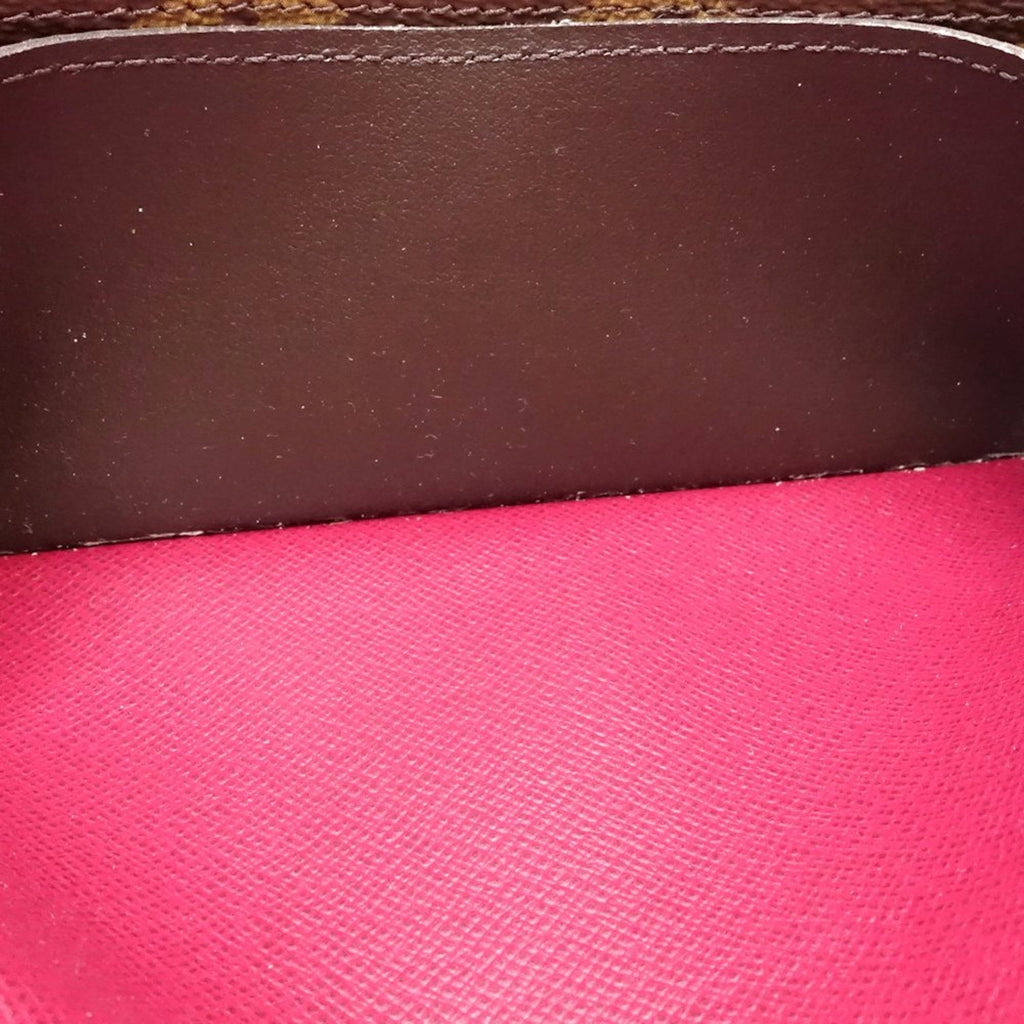 Louis Vuitton Brown Fuchsia Canvas Long Wallet (Bi-Fold) (Pre-Owned)