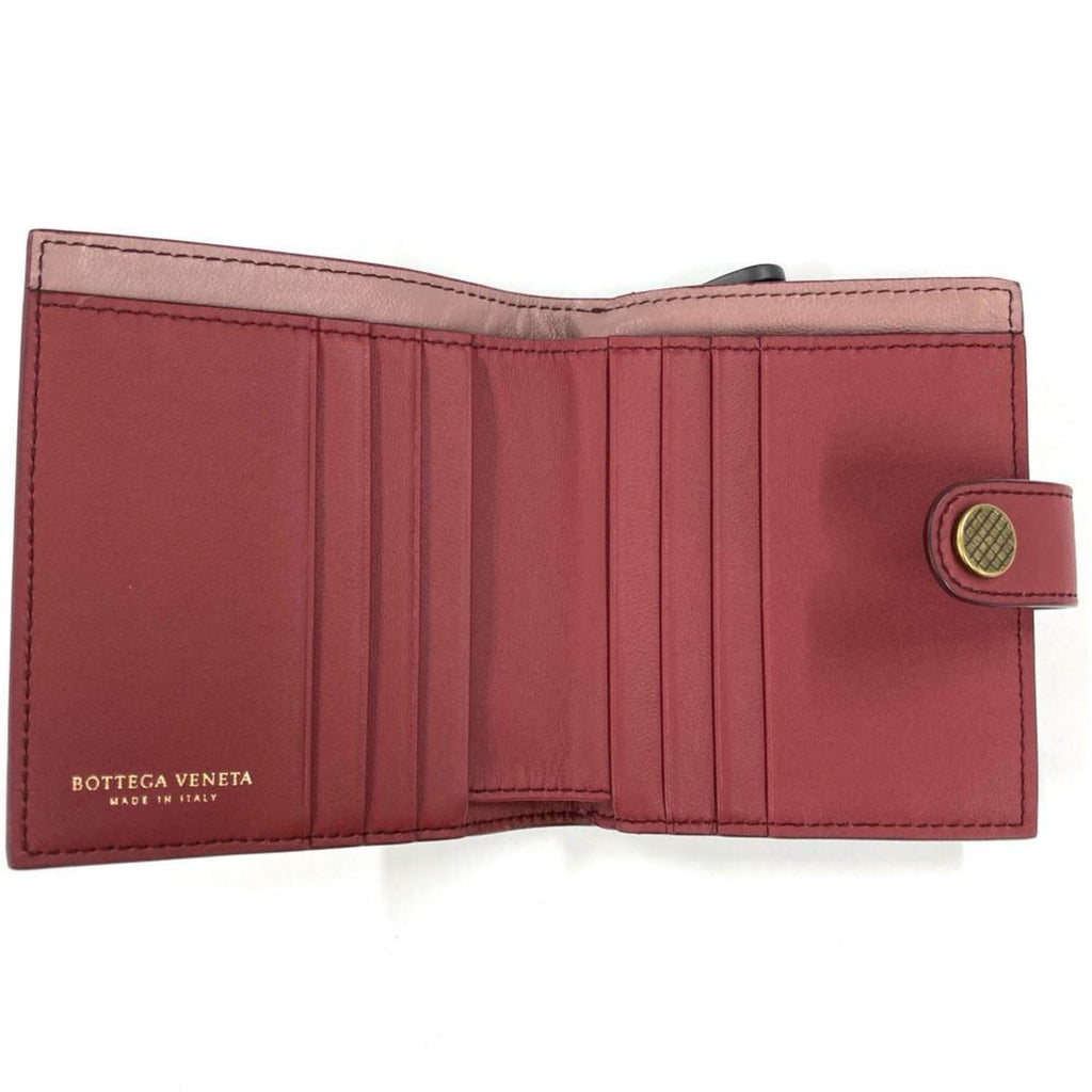 Bottega Veneta Red Color Intrecciato Wallet (Bi-Fold) (Pre-Owned)