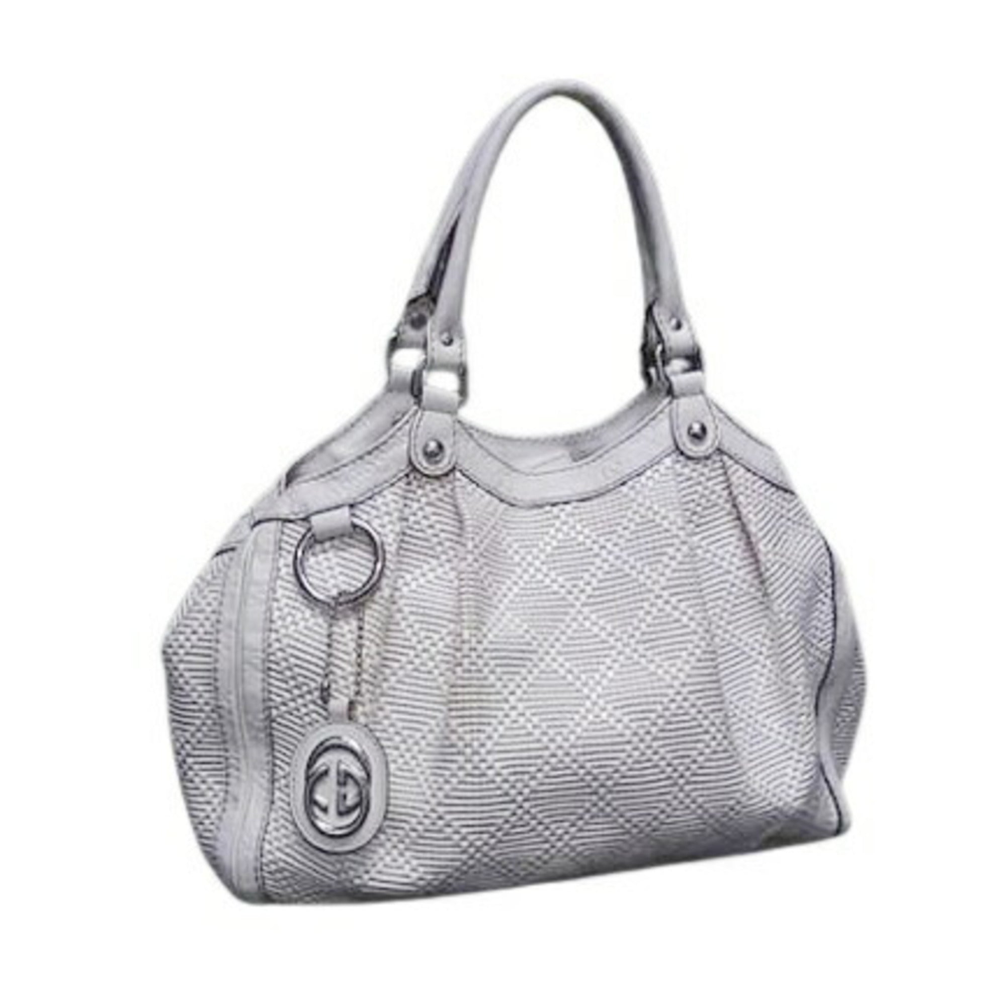Gucci Ivory Straw Leather Handbag Shoulder Bag Tote Bag (Pre-Owned)