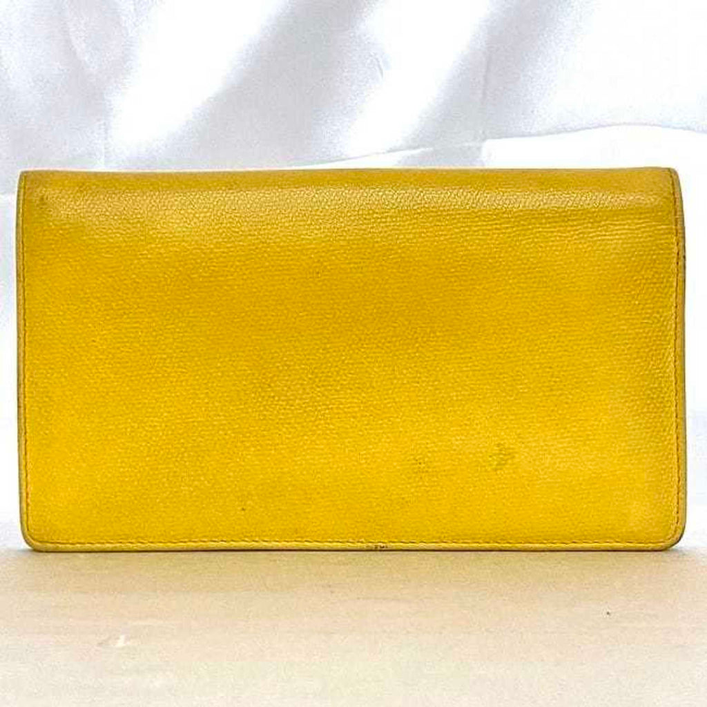 Chanel Yellow Leather Long Wallet (Bi-Fold) (Pre-Owned)