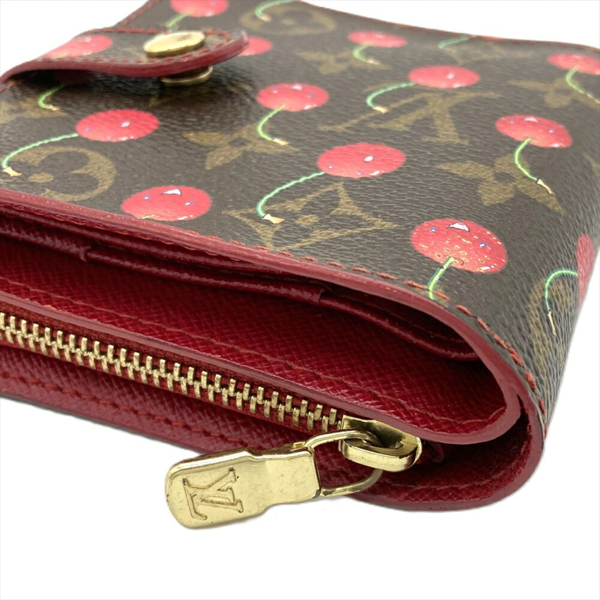 Louis Vuitton Brown Monogram Cherry Leather Wallet (Bi-Fold) (Pre-Owned)