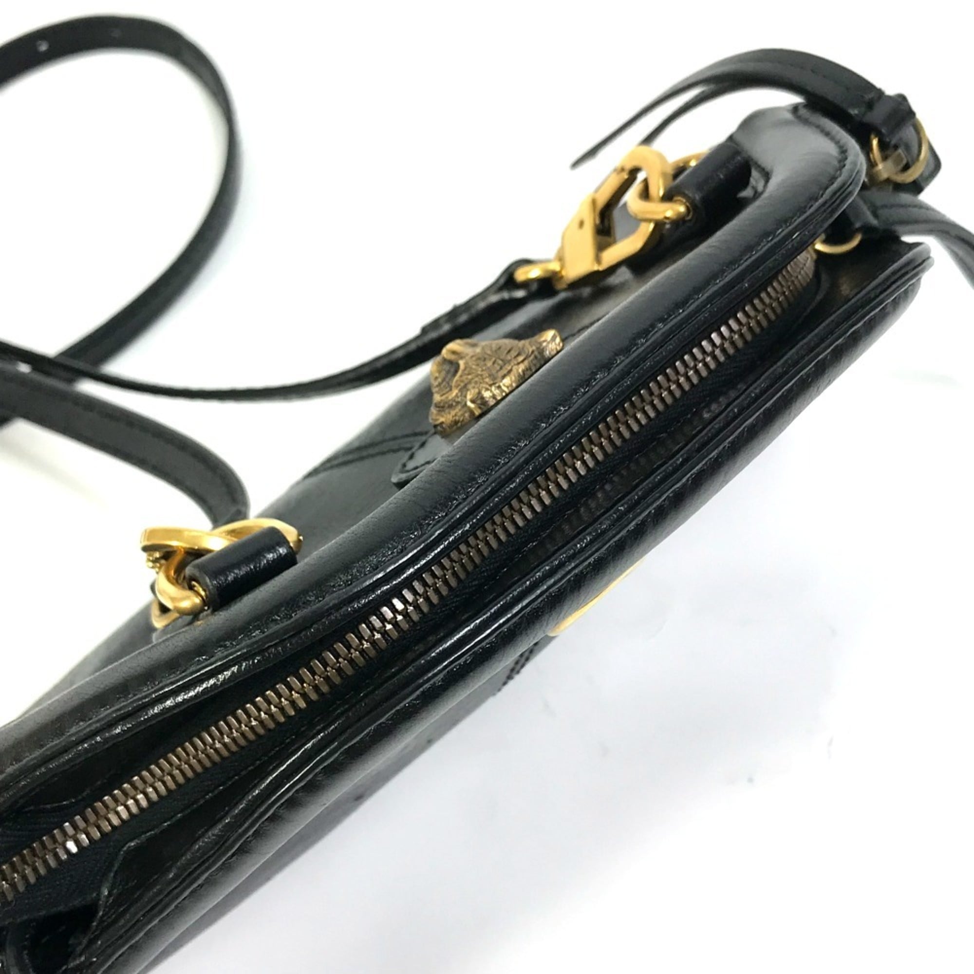 Gucci Black Leather Clutch Bag Shoulder Bag (Pre-Owned)
