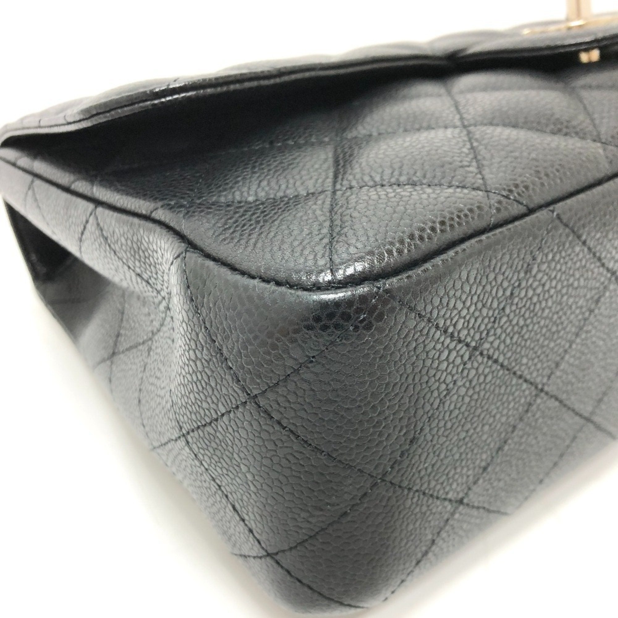 Chanel Black Grained Calfskin Shoulder Bag (Pre-Owned)