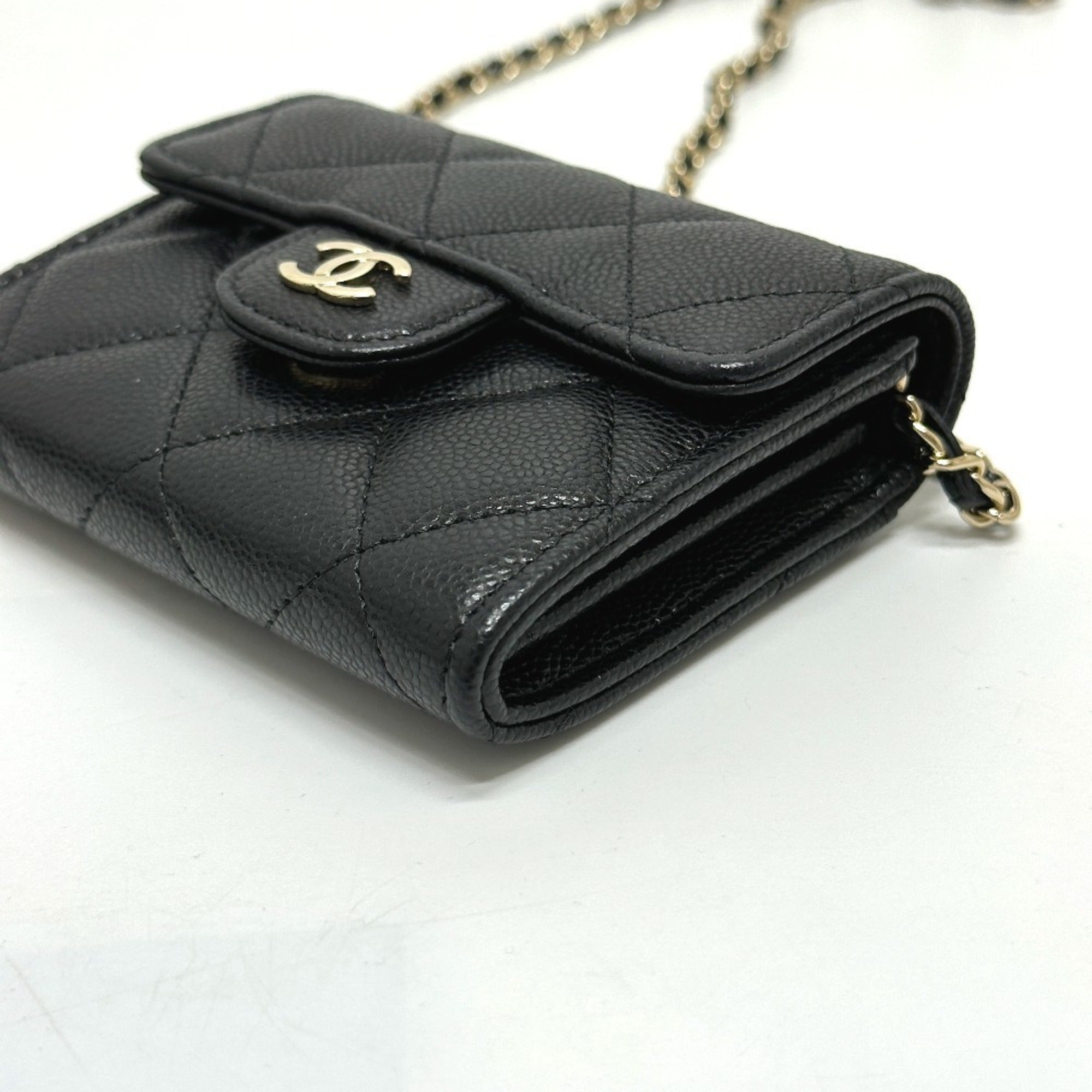 Chanel Black Grained Calfskin Coin Purse/Coin Case (Pre-Owned)