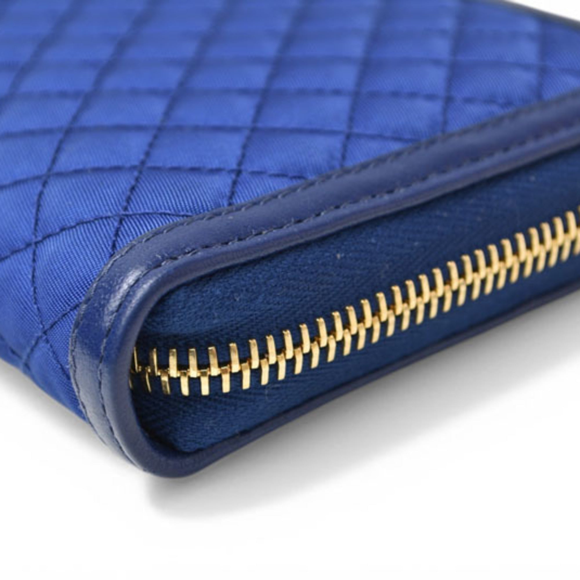 Prada Blue Bluette Tessuto Long Wallet (Bi-Fold) (Pre-Owned)