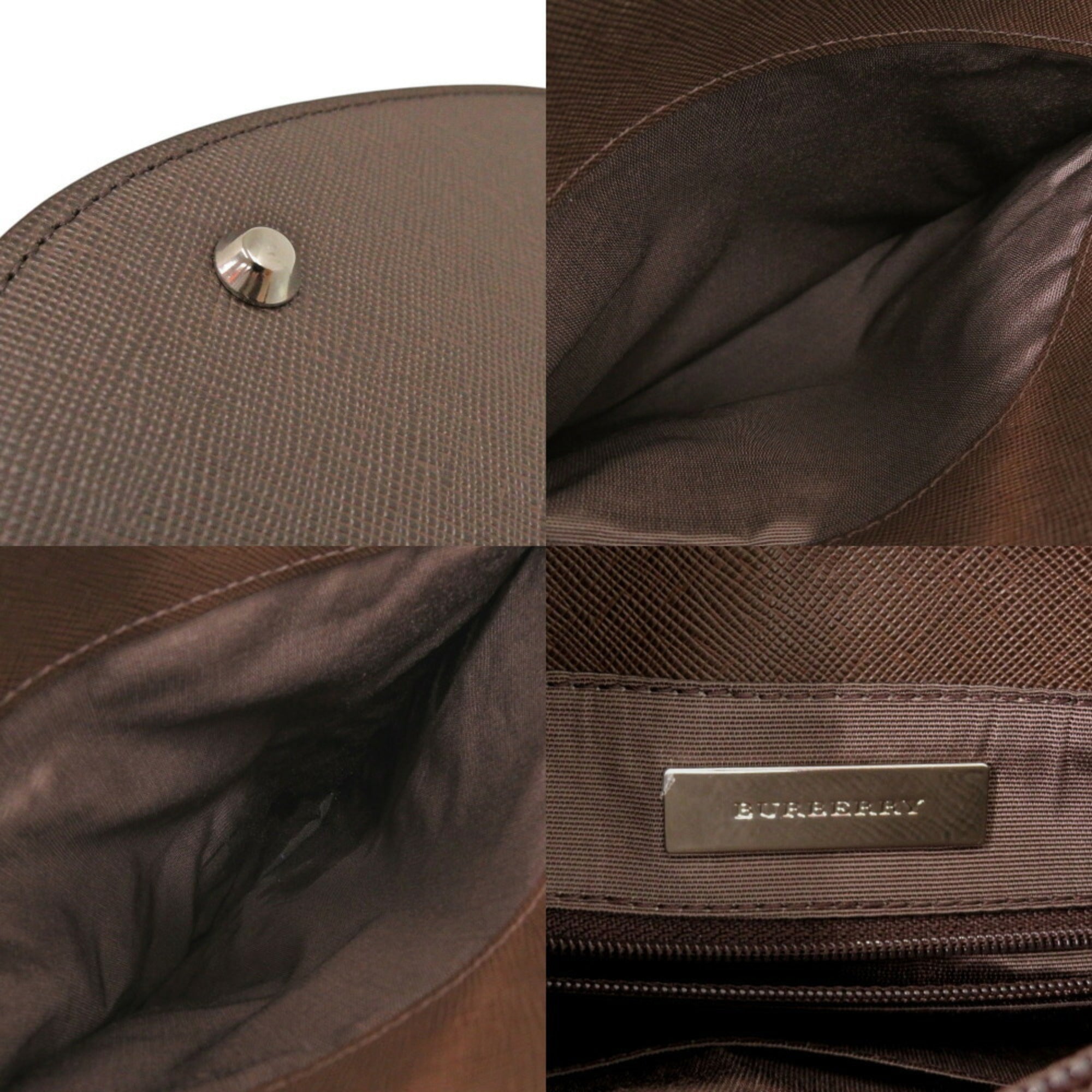 Burberry Beige Brown Cotton Handbag Tote Bag (Pre-Owned)