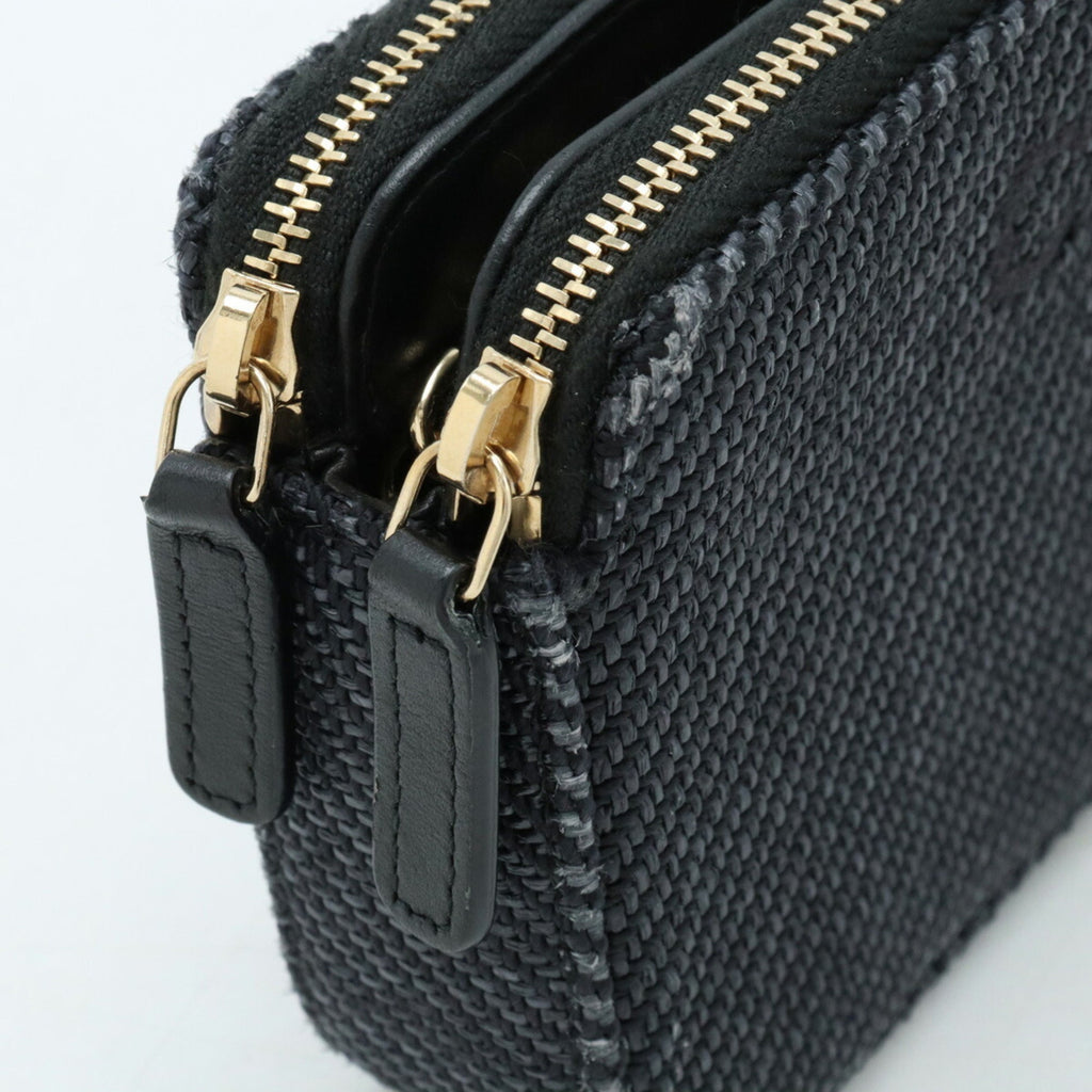 Chanel Navy Canvas Clutch Bag Shoulder Bag (Pre-Owned)
