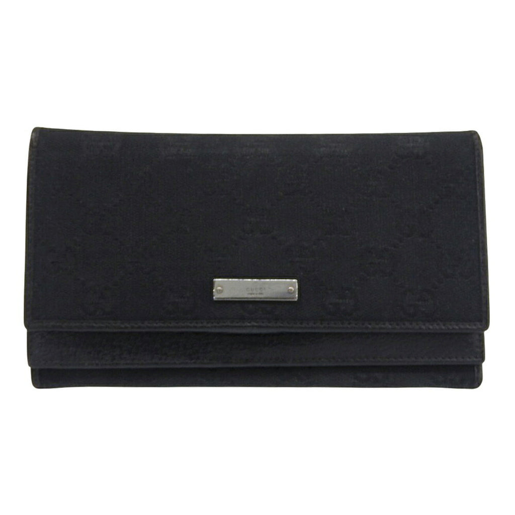 Gucci Black Gg Canvas Long Wallet (Bi-Fold) (Pre-Owned)