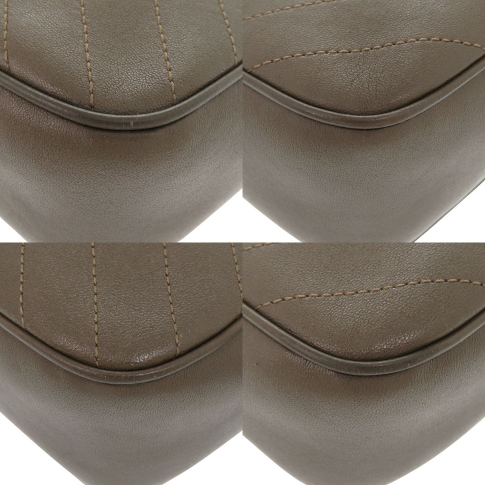 Gucci Brown Leather Shoulder Bag (Pre-Owned)