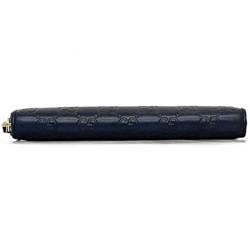 Gucci Navy Leather Long Wallet (Bi-Fold) (Pre-Owned)