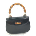 Gucci Black Leather Bamboo Handbag (Pre-Owned)