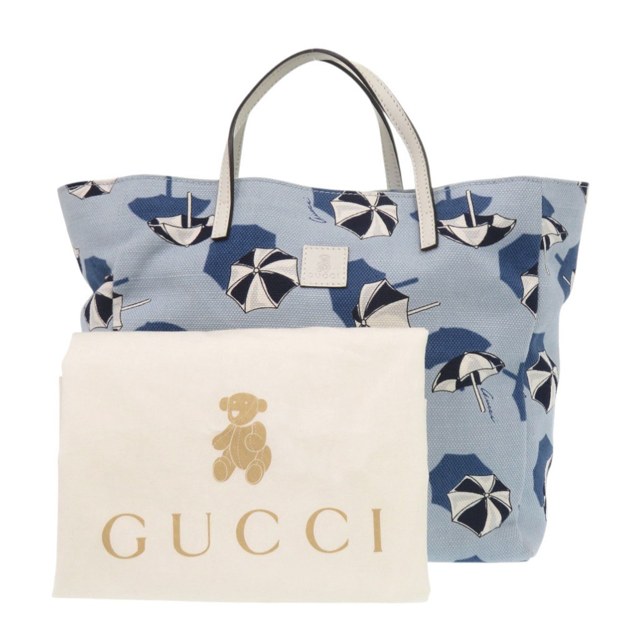 Gucci Blue Canvas Tote Bag (Pre-Owned)