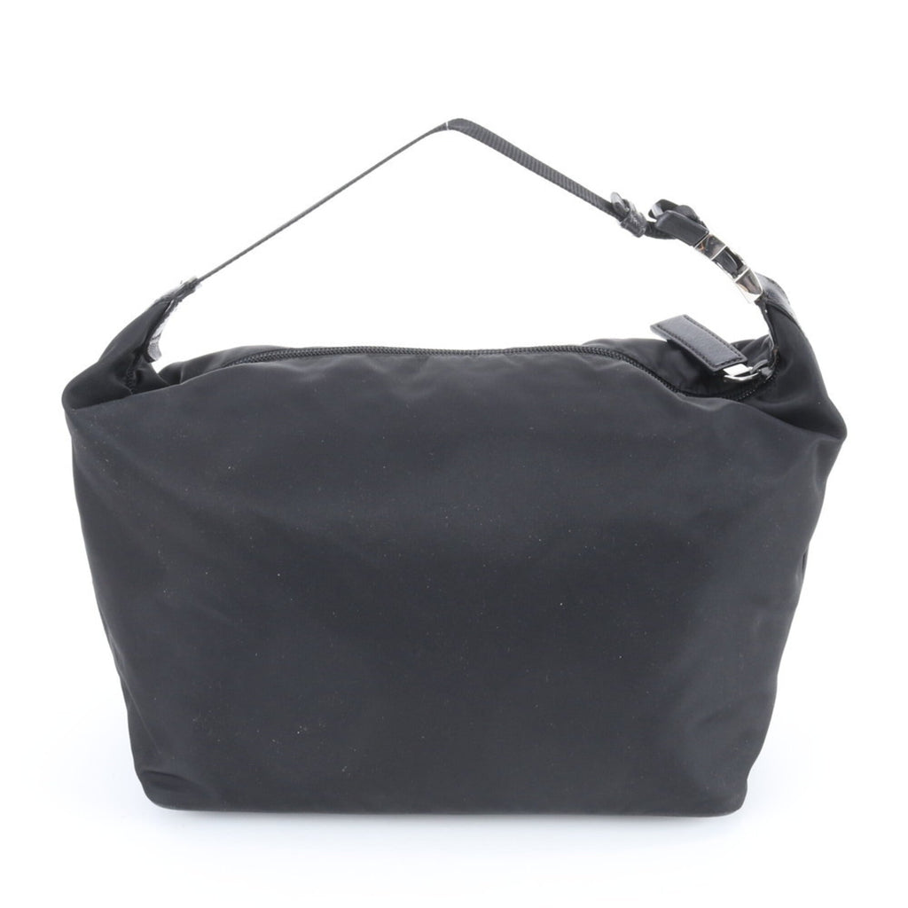 Prada Black Nylon Leather Handbag Pouch Tote Bag (Pre-Owned)