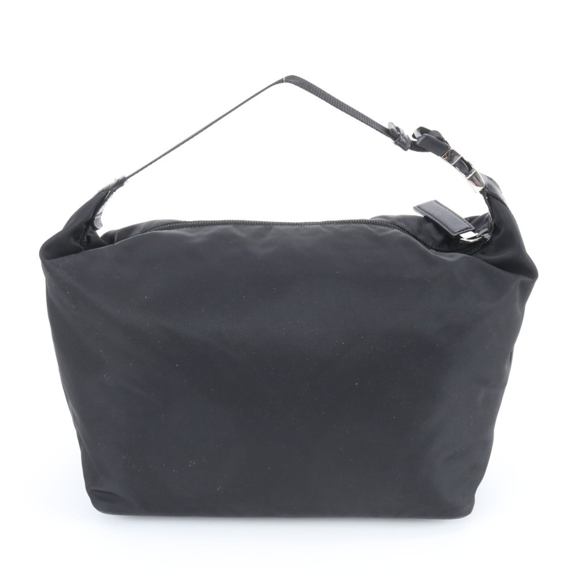 Prada Black Nylon Leather Handbag Pouch Tote Bag (Pre-Owned)