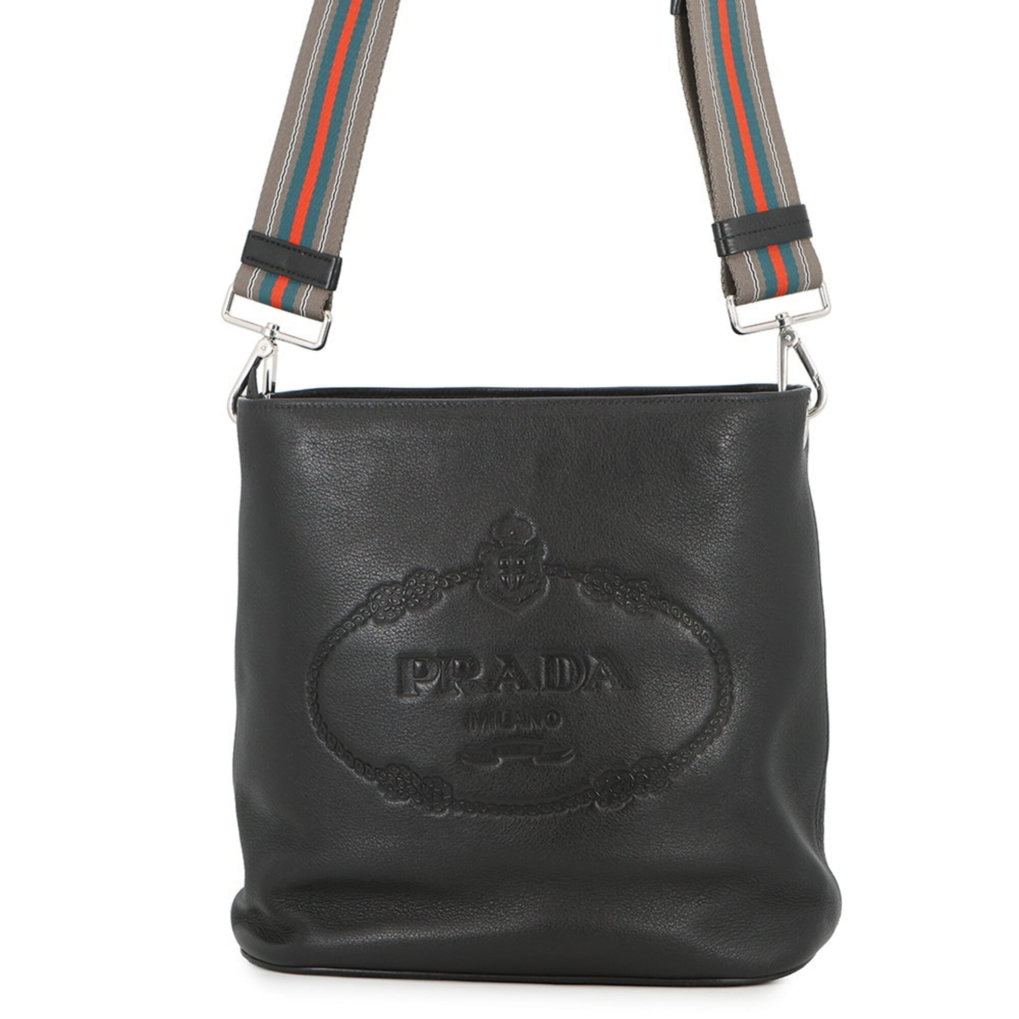Prada Black Leather Handbag Shoulder Bag (Pre-Owned)