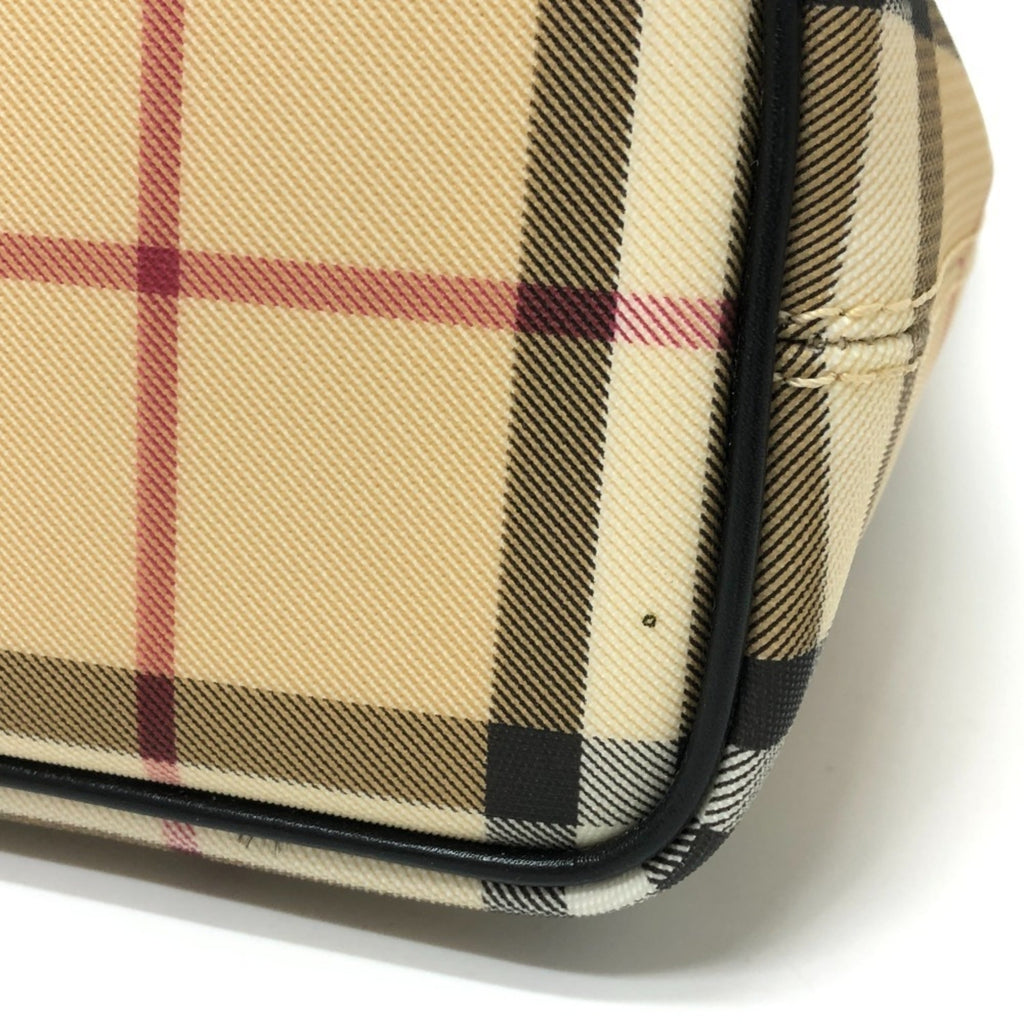 Burberry Beige Black Red Color Pvc Leather Handbag Tote Bag (Pre-Owned)