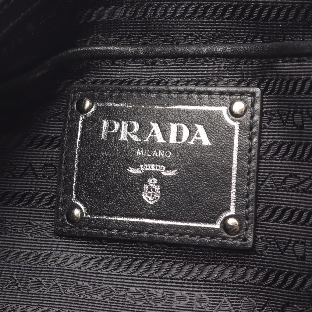 Prada Black Nylon Leather Handbag (Pre-Owned)