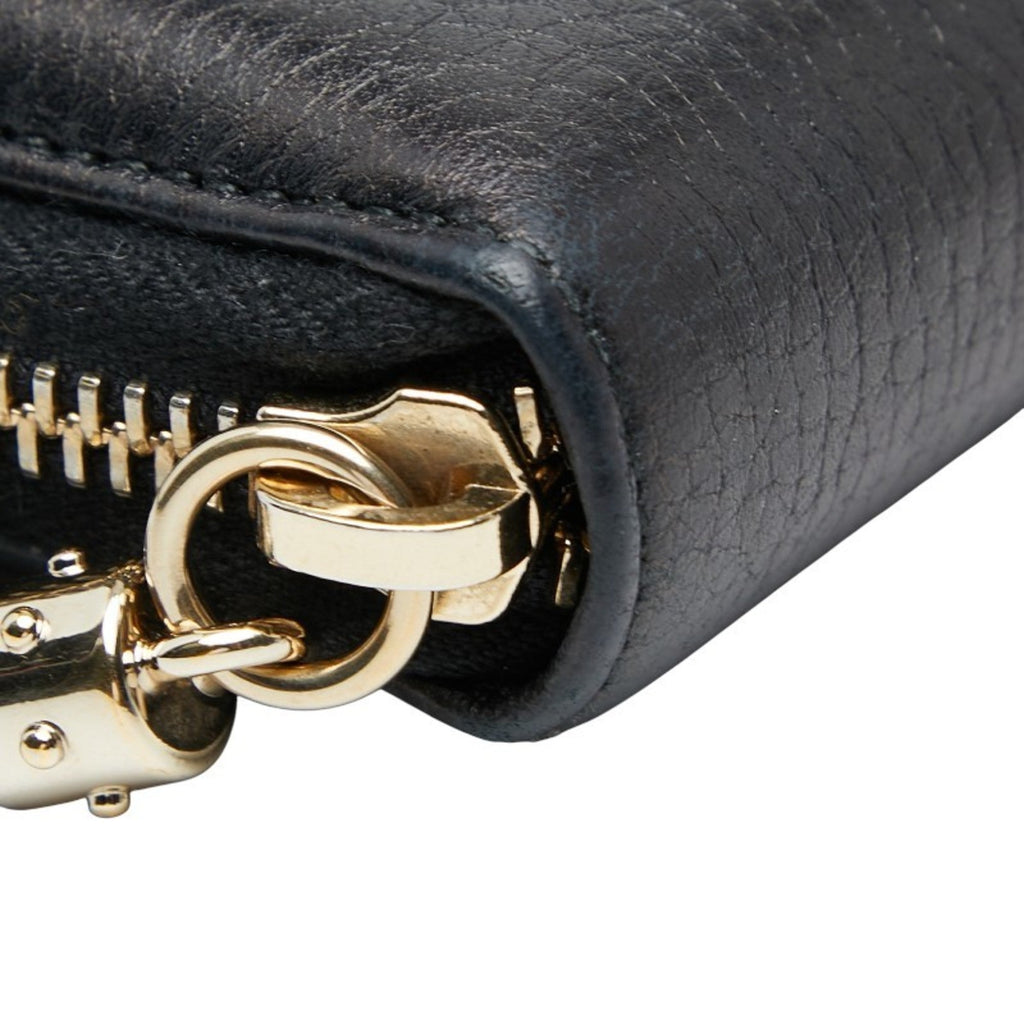 Gucci Navy Leather Long Wallet (Bi-Fold) (Pre-Owned)