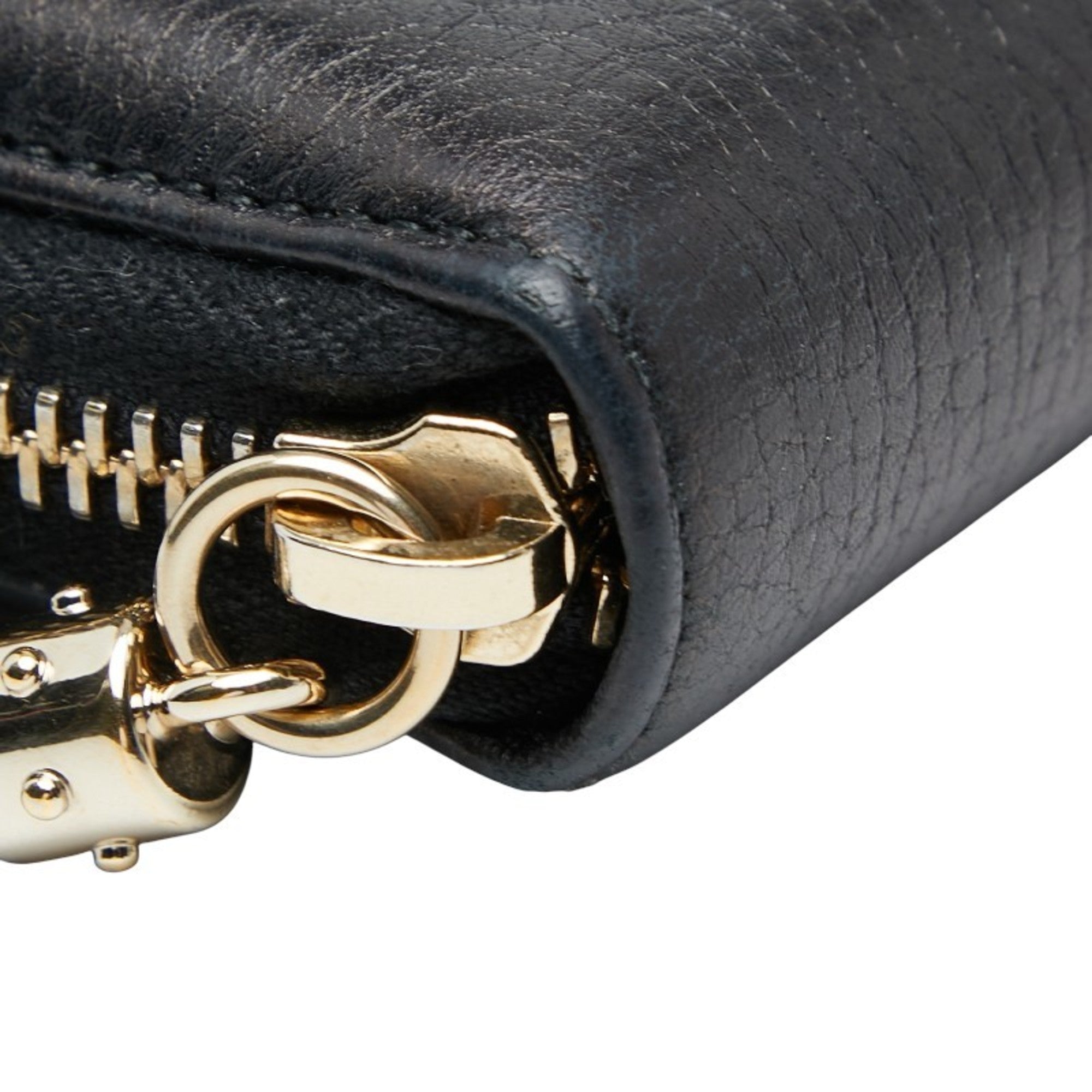 Gucci Navy Leather Long Wallet (Bi-Fold) (Pre-Owned)