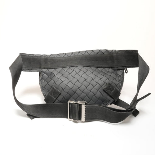 Bottega Veneta Intrecciato Black Rubber Shoulder Bag Sling Bag (Pre-Owned)