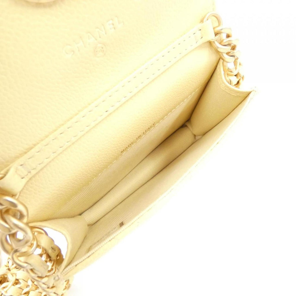 Chanel Yellow Caviar Leather Shoulder Bag (Pre-Owned)