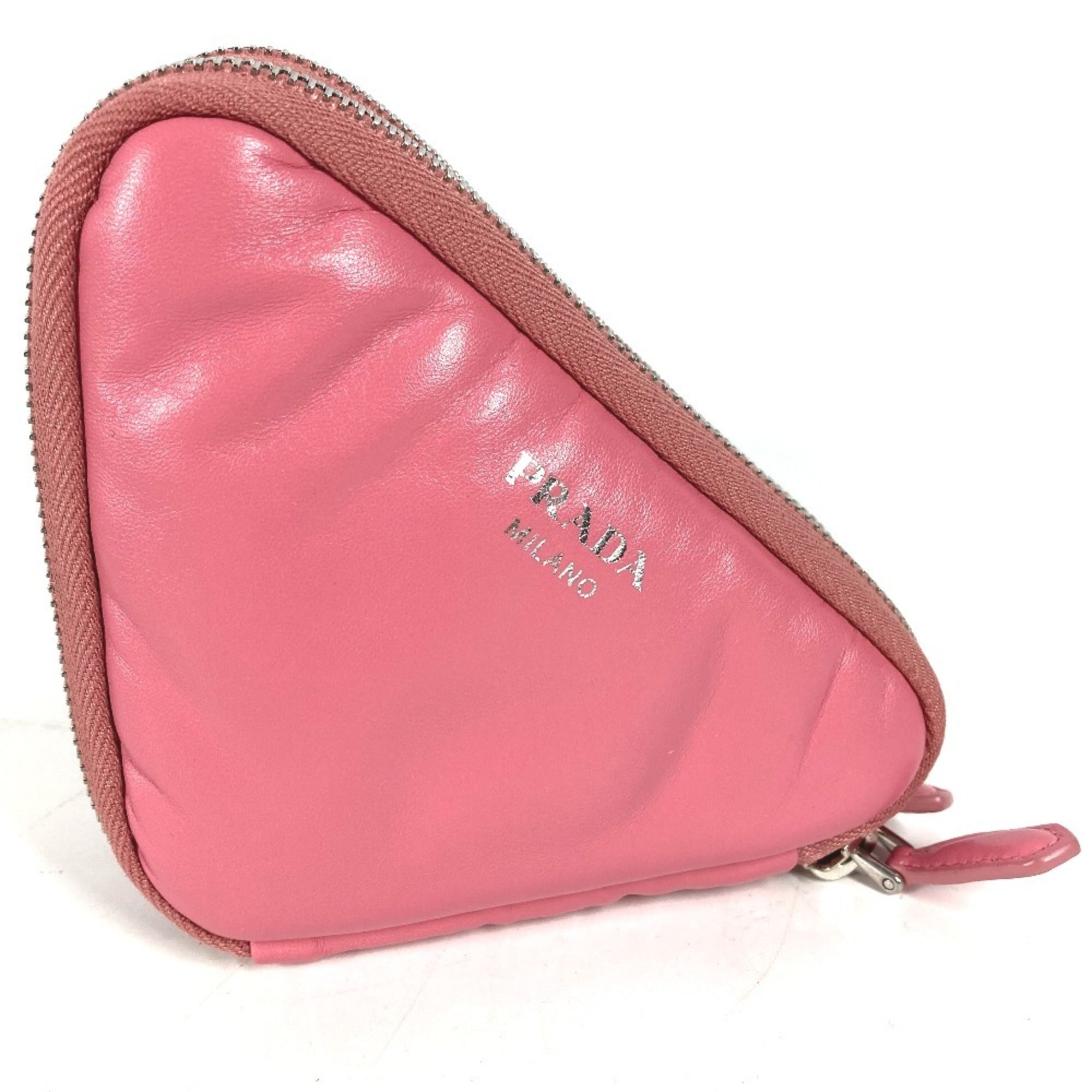 Prada Pink Leather Pochette Pouch Shoulder Bag (Pre-Owned)