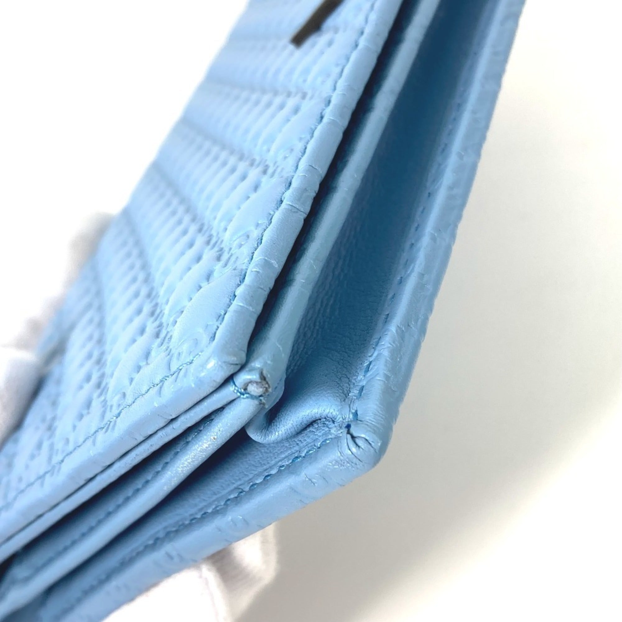 Gucci Blue Leather Chain/Shoulder Wallet (Pre-Owned)