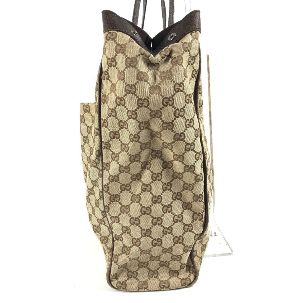Gucci Beige Dark Brown Gg Canvas Shoulder Bag Tote Bag (Pre-Owned)