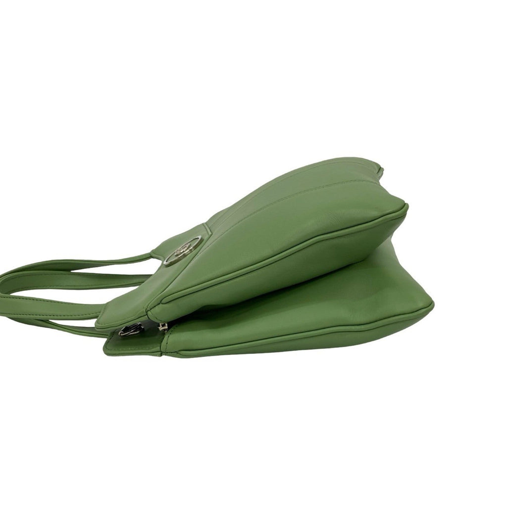 Gucci Green Leather Handbag Shoulder Bag (Pre-Owned)