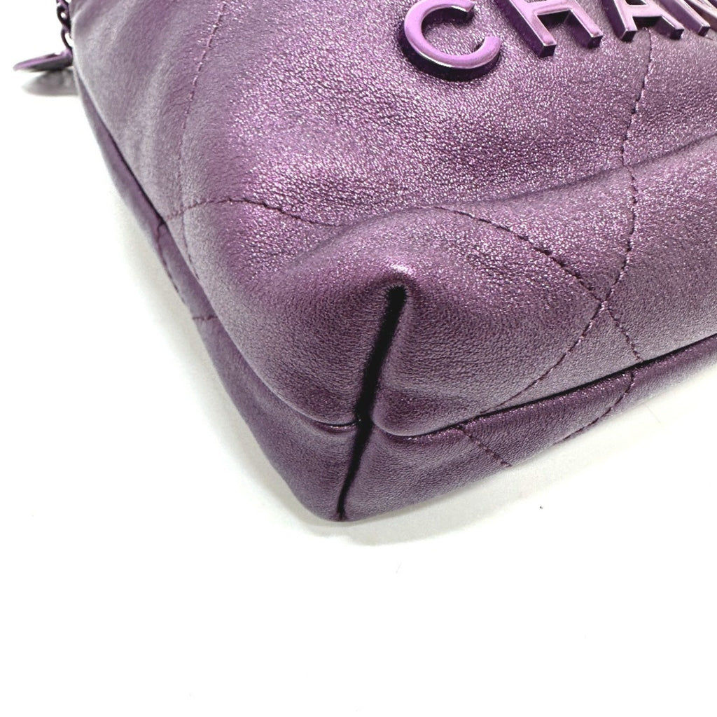 Chanel Purple Leather Shoulder Bag (Pre-Owned)