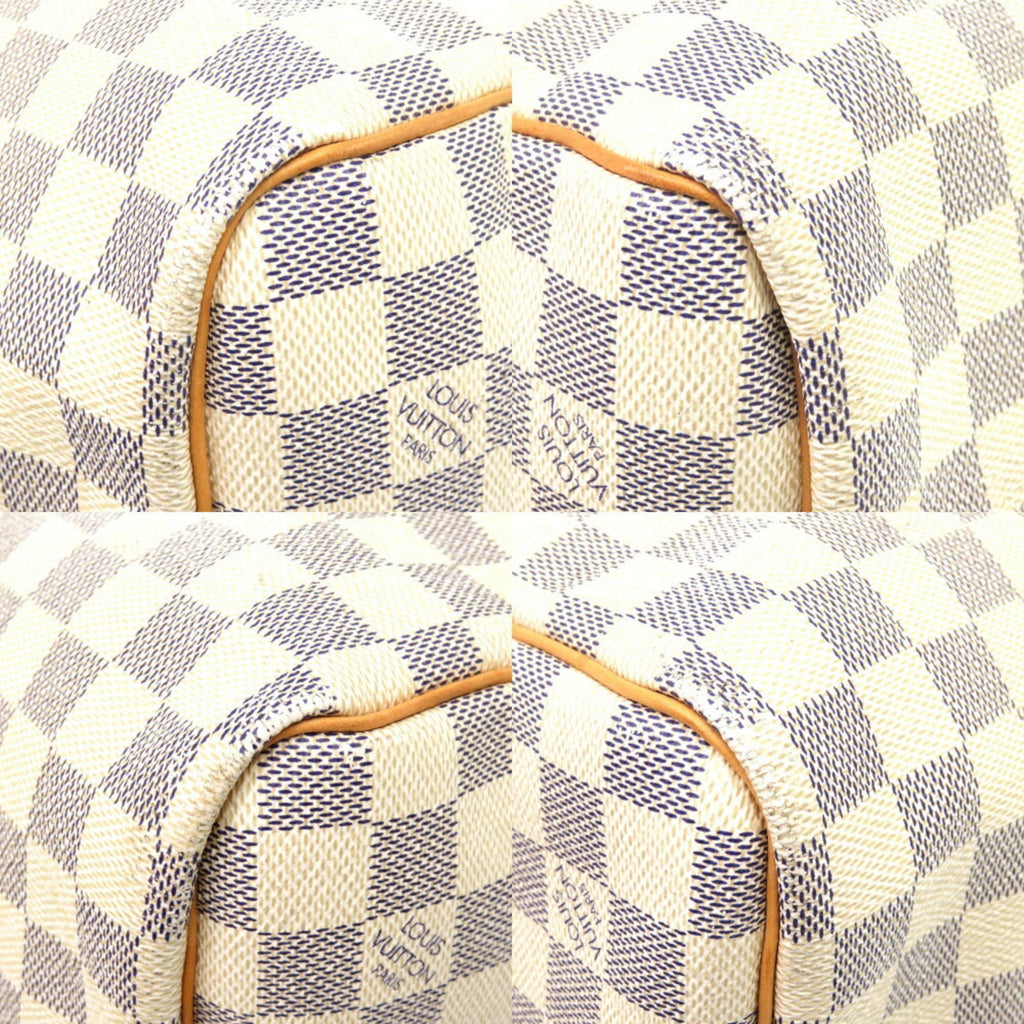 Louis Vuitton White Damier Azur Boston Bag (Pre-Owned)