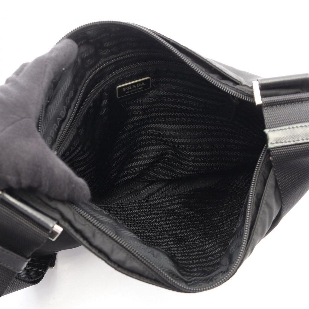 Prada Black Nylon Saffiano Triangle Handbag Shoulder Bag (Pre-Owned)