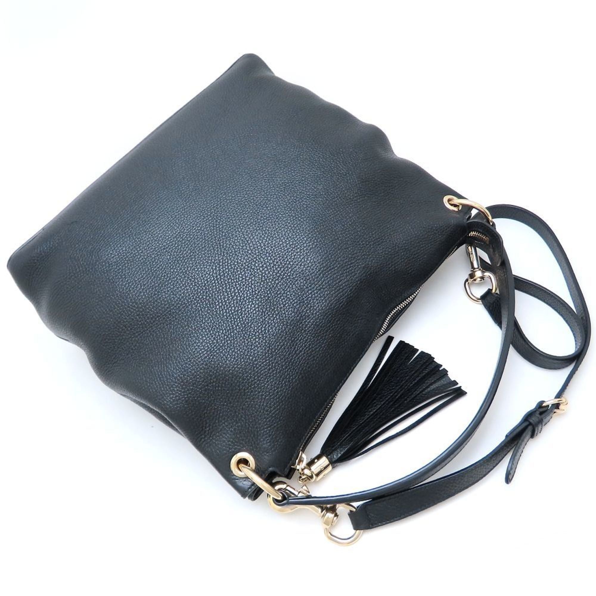 Gucci Soho Black Leather Shoulder Bag (Pre-Owned)