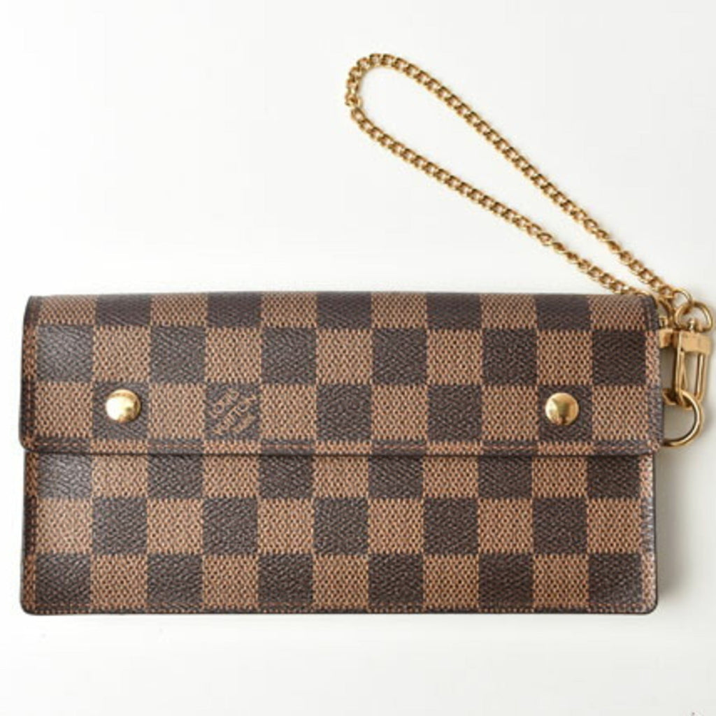 Louis Vuitton Damier Damier Canvas Damier Canvas Chain/Shoulder Wallet (Pre-Owned)