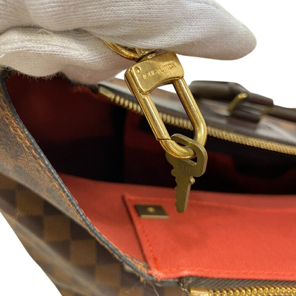 Louis Vuitton Damier Brown Red Color Leather Handbag (Pre-Owned)