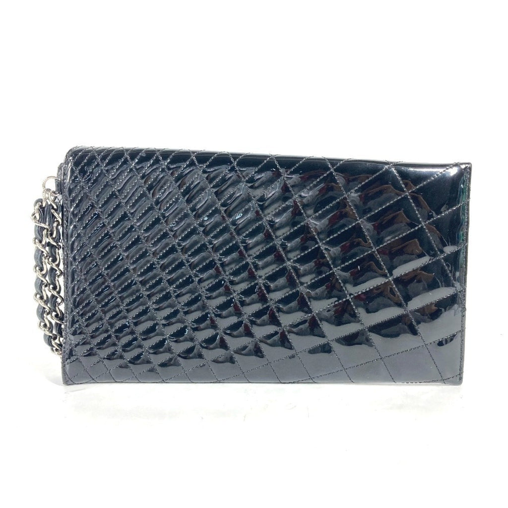 Chanel Black Patent Leather Clutch Bag Pouch (Pre-Owned)