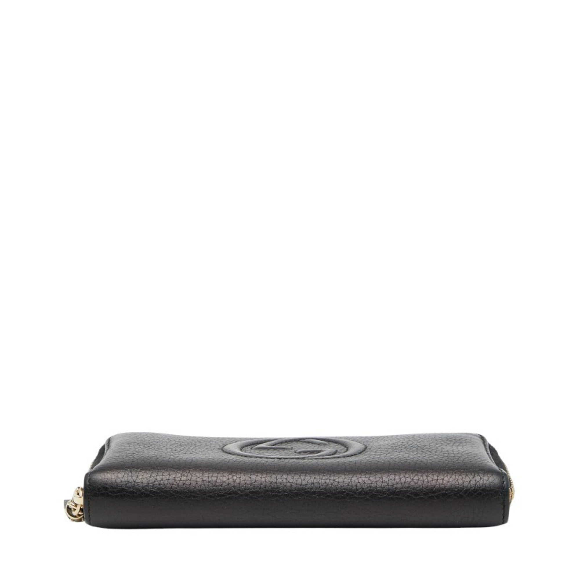 Gucci Navy Leather Long Wallet (Bi-Fold) (Pre-Owned)