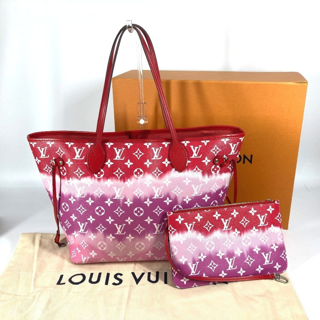 Louis Vuitton Pink Red Color Canvas Shoulder Bag Tote Bag (Pre-Owned)