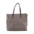 Fendi Beige Brown Canvas Leather Handbag Tote Bag (Pre-Owned)