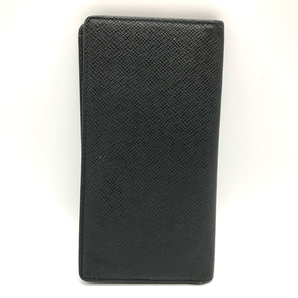 Louis Vuitton Black Noir Taiga Leather Long Bill Wallet (Bi-Fold) (Pre-Owned)
