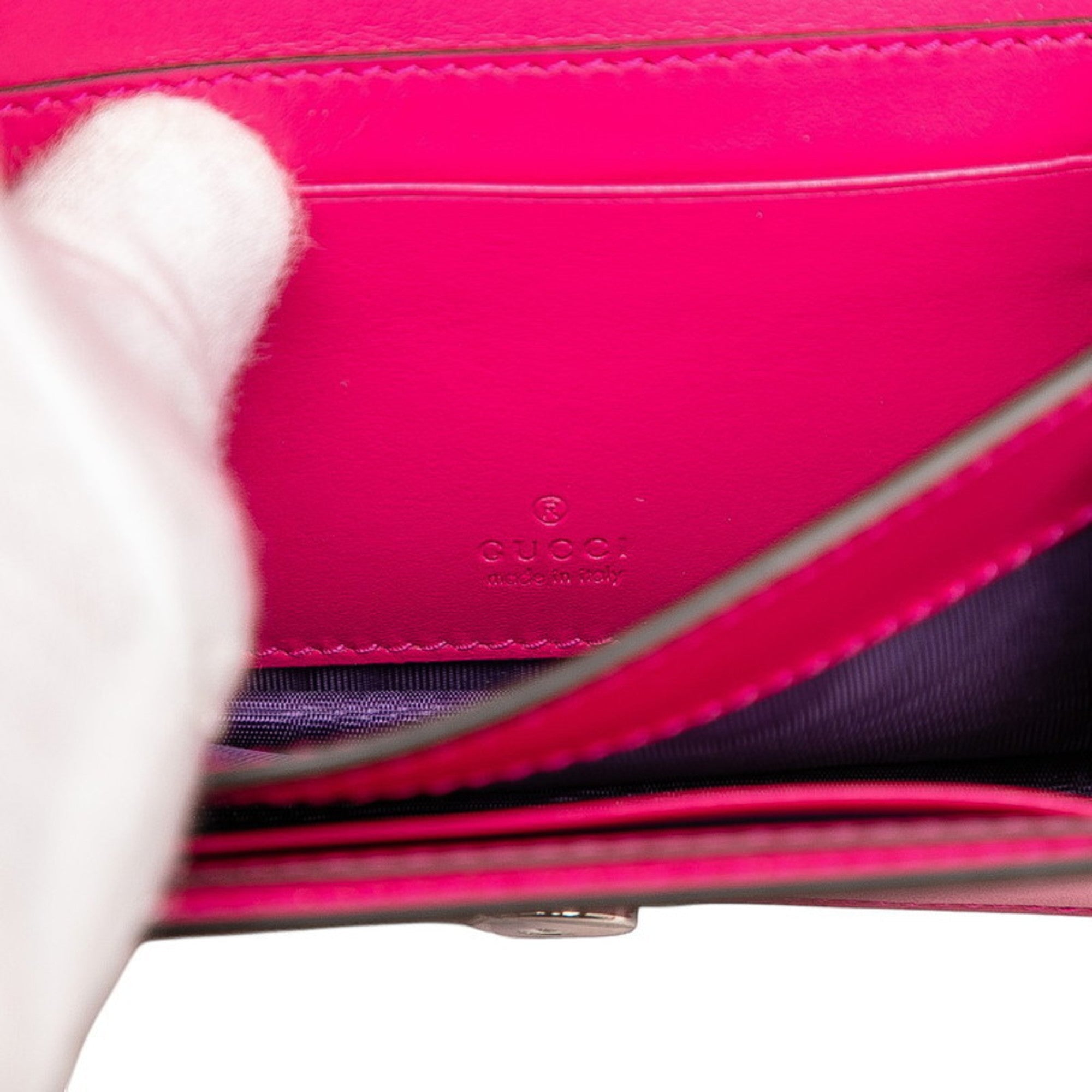 Gucci Pink Nylon Leather Handbag Shoulder Bag (Pre-Owned)