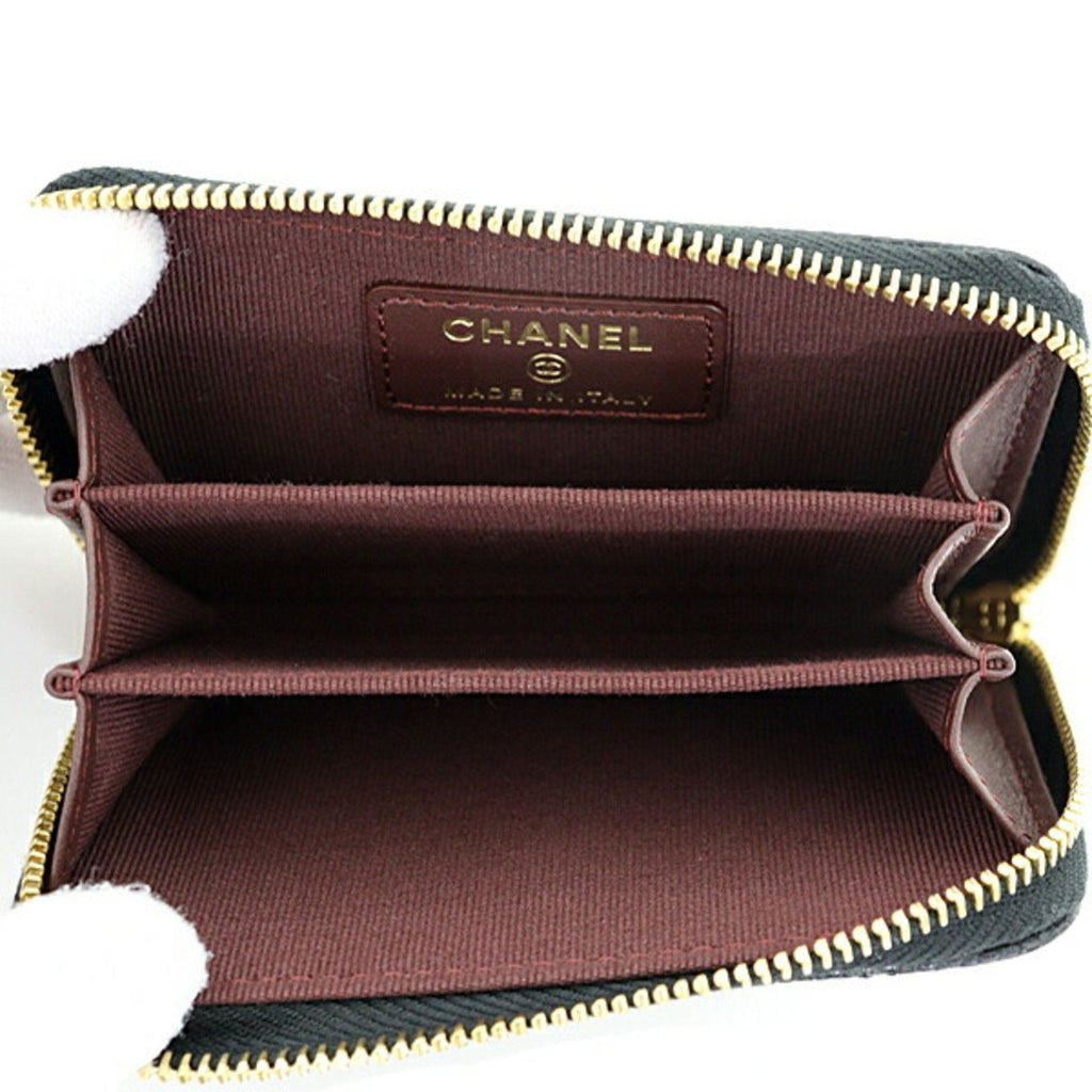 Chanel Black Leather Coin Purse/Coin Case (Pre-Owned)