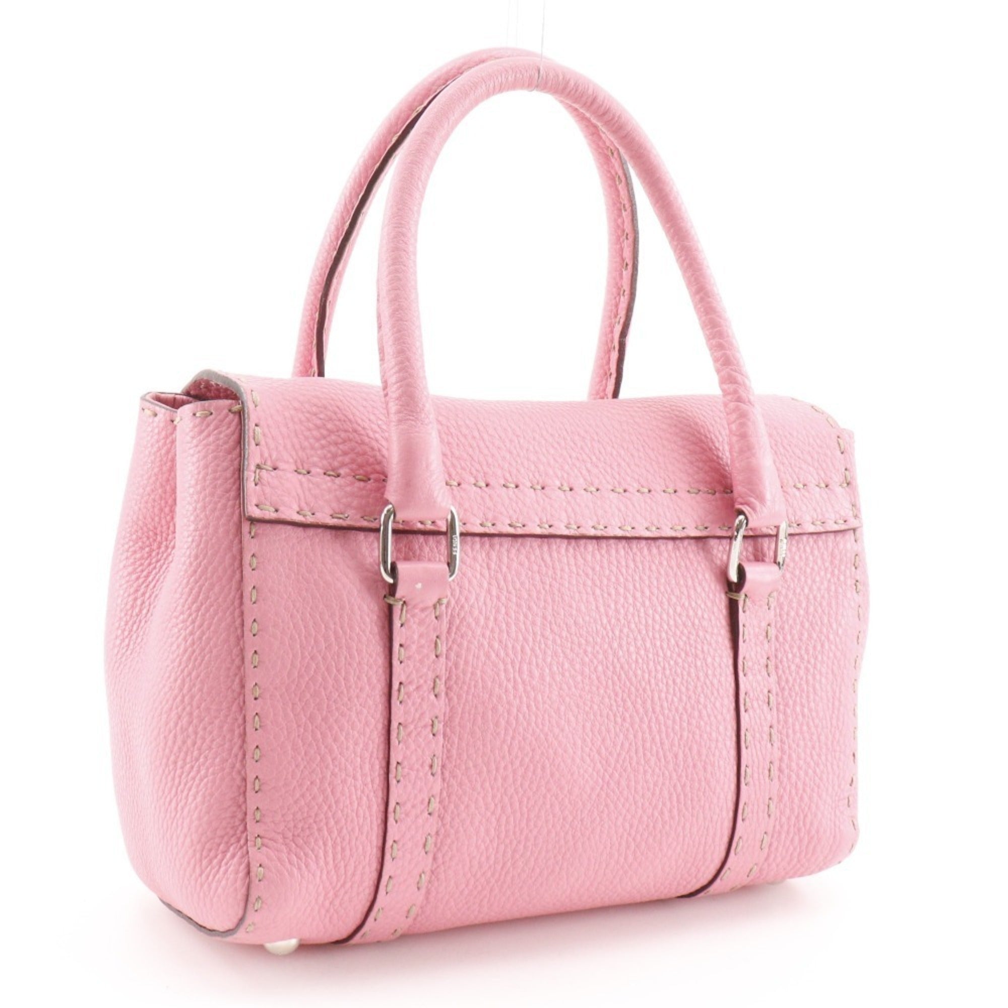 Fendi Selleria Pink Leather Handbag (Pre-Owned)