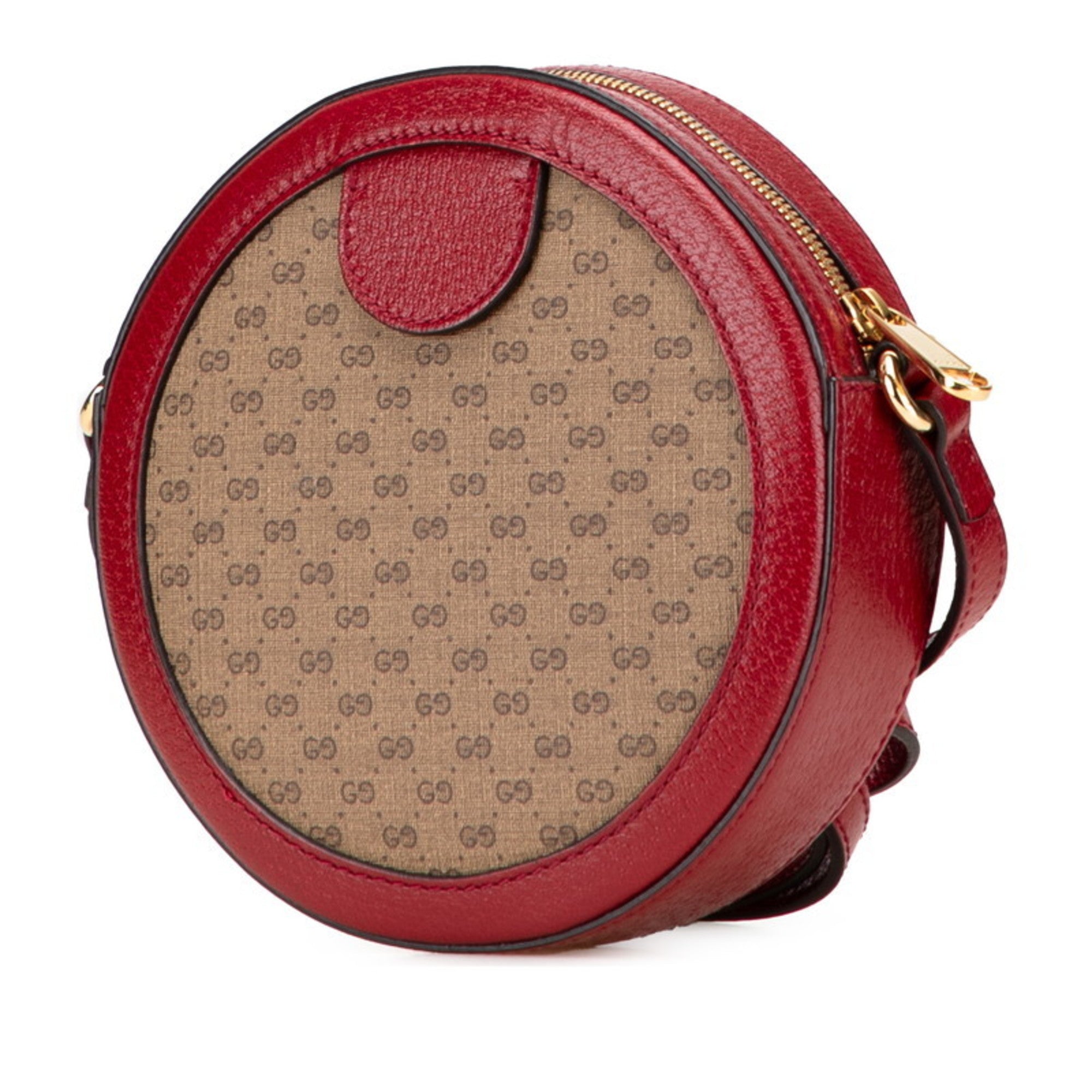 Gucci Brown Red Color Pvc Leather Shoulder Bag (Pre-Owned)